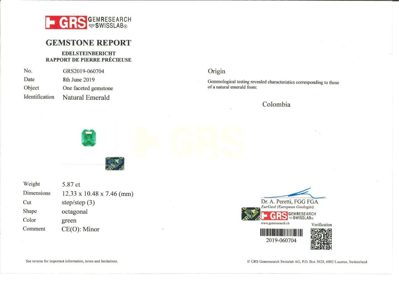A pair of top quality Colombian emeralds, 11.01 ct, GRS Image №5