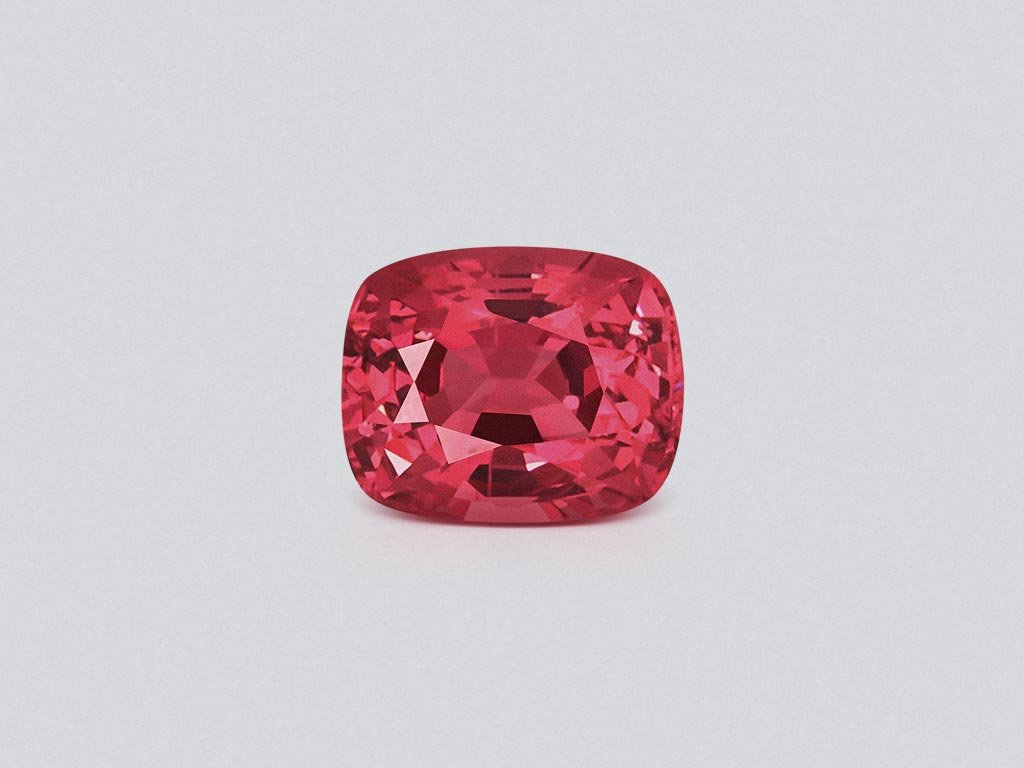 Red-pink Mahenge spinel in cushion cut 2.69 carats, Tanzania Image №1