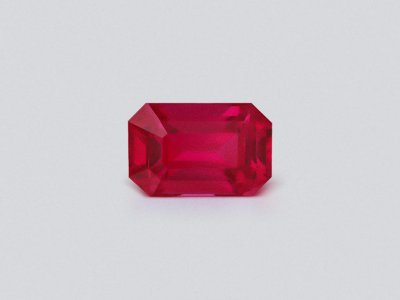 Unheated red ruby octagon cut 1.08 carats, Mozambique photo