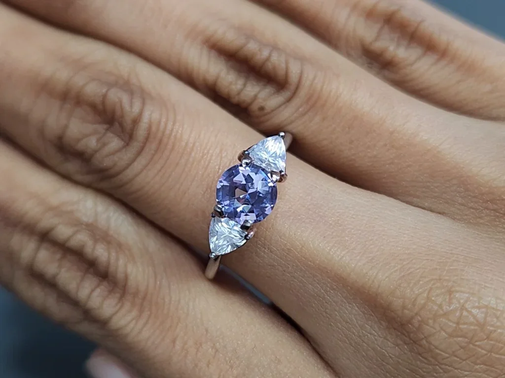 Lavender spinel round cut 1.26 carats, Tanzania Image №5