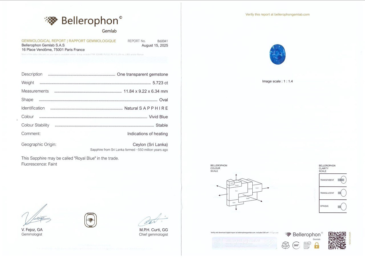 Royal Blue sapphire in oval cut 5.72 carats, Sri Lanka  Image №6