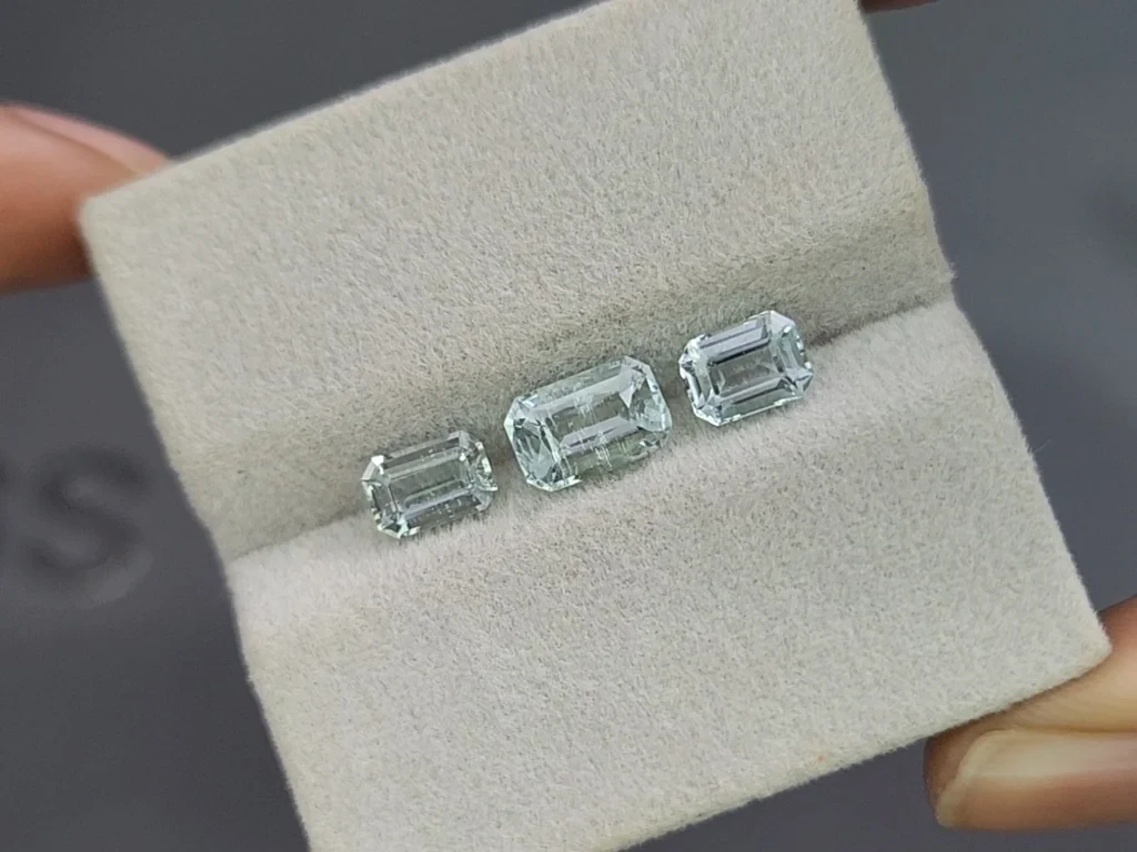 Set of aquamarines octagon cut 2.63 carats, Madagascar Image №4