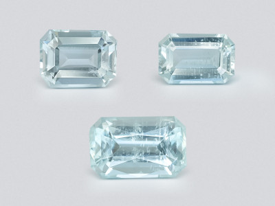 Set of aquamarines octagon cut 2.63 carats, Madagascar photo