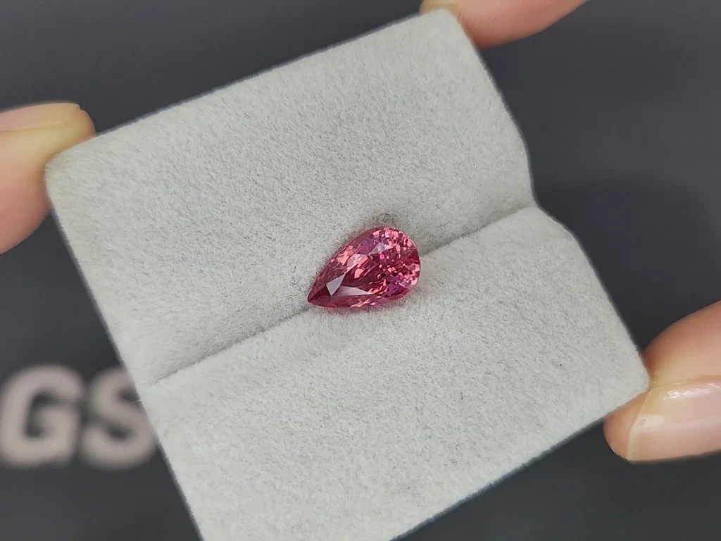 Unheated sapphire Padparadscha pear cut 3.04 carats, Madagascar Image №4