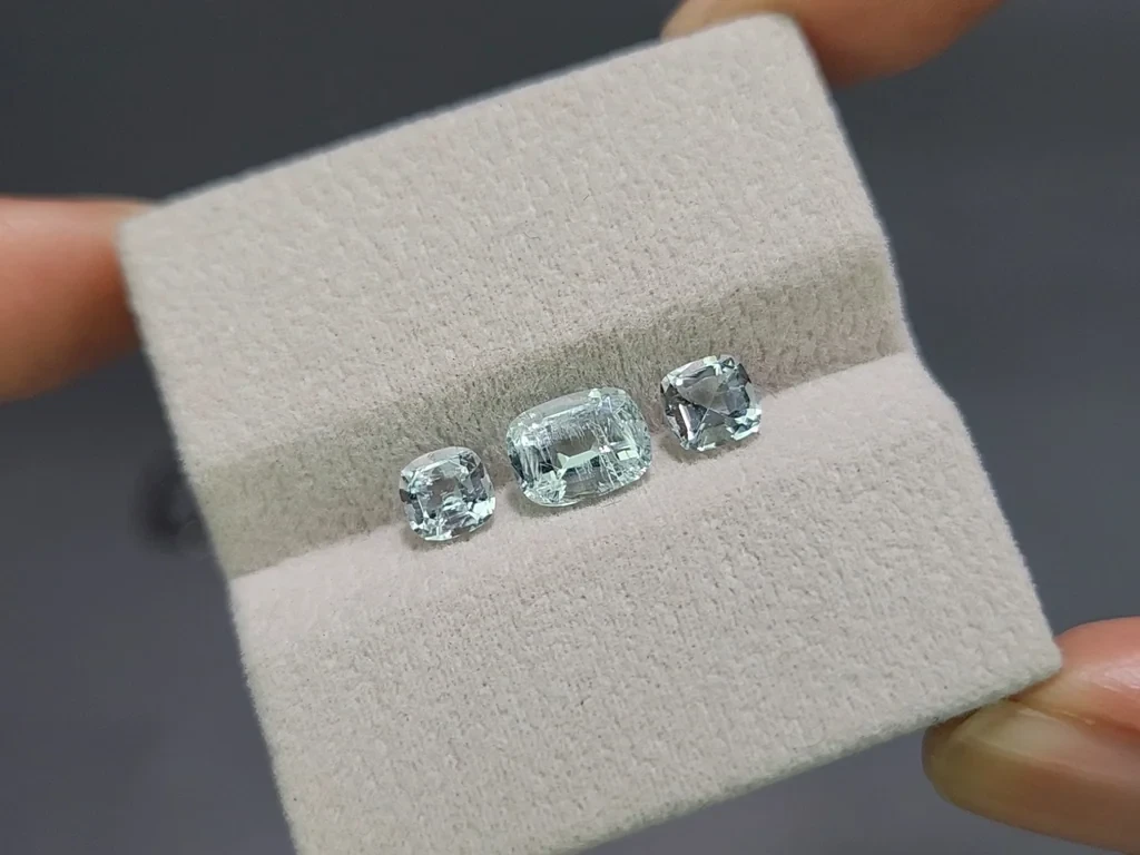 Set of aquamarines cushion cut 2.20 carats, Madagascar Image №5