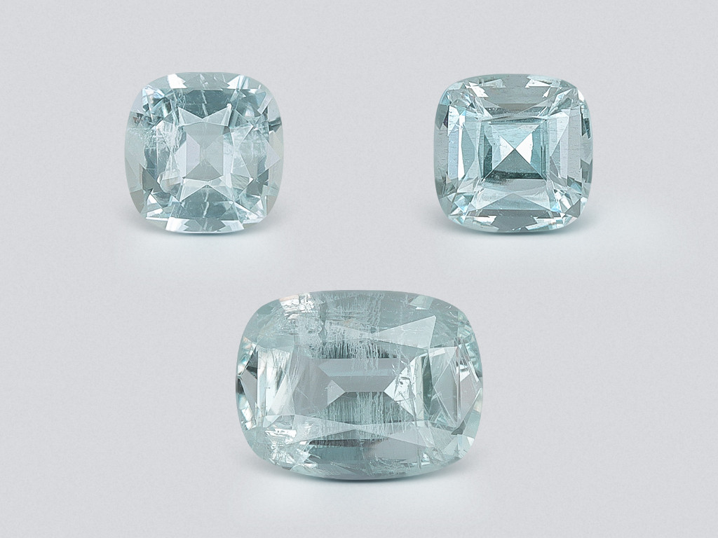 Set of aquamarines cushion cut 2.20 carats, Madagascar Image №1