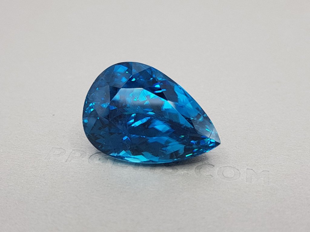 Large, deep blue zircon, pear cut 57.36 ct Image №5