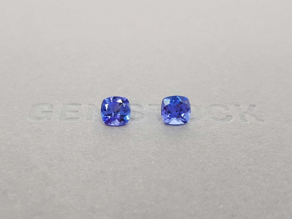 Pair of cushion cut tanzanites 2.02 ct Image №1