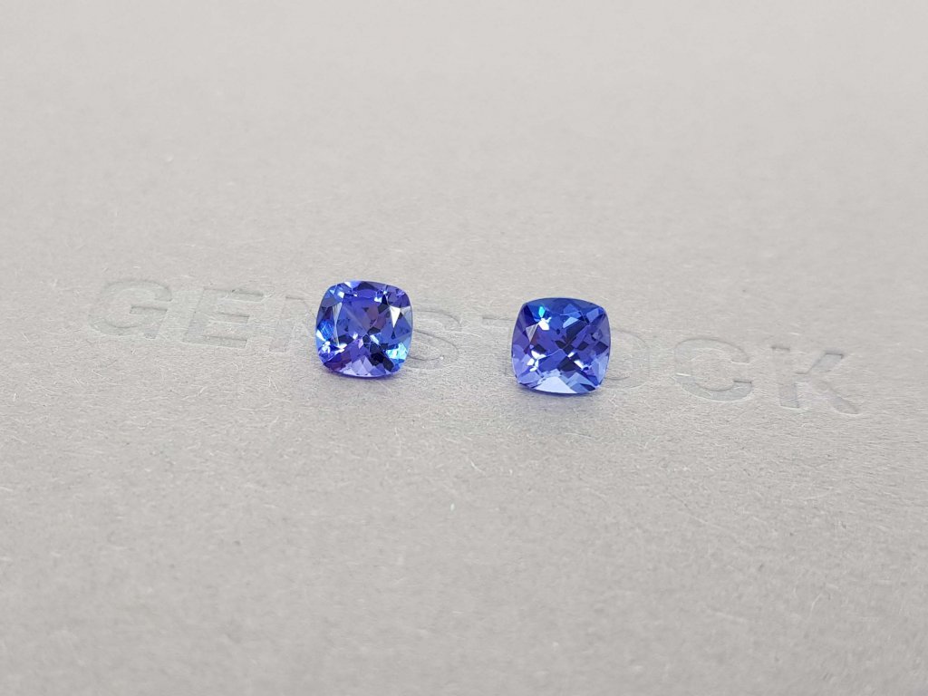 Pair of cushion cut tanzanites 2.02 ct Image №3