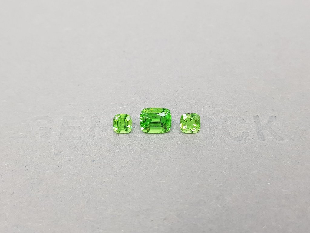 Cushion cut tsavorite set 1.70 ct Image №1