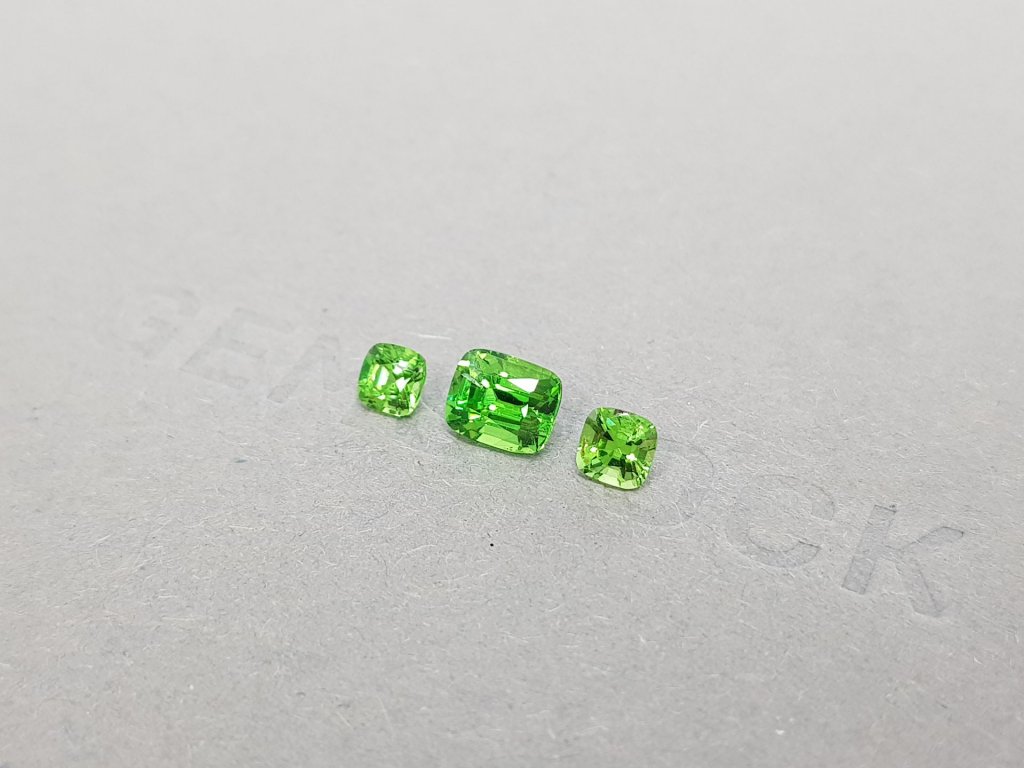 Cushion cut tsavorite set 1.70 ct Image №2