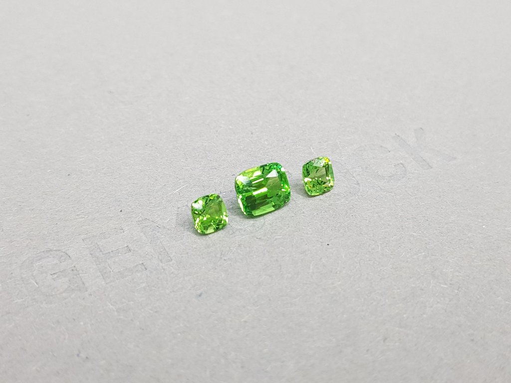 Cushion cut tsavorite set 1.70 ct Image №3