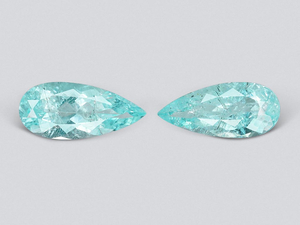 Pair of pear-cut Paraiba tourmalines 1.97 carats, Mozambique Image №1