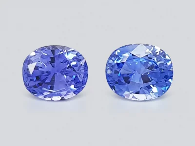 Pair of oval cut blue sapphires 2.10 carats, Sri Lanka photo