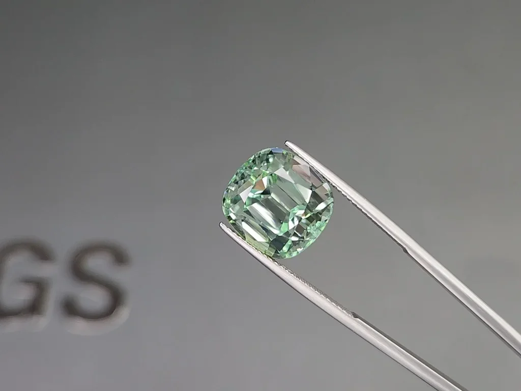 Cushion cut mint tourmaline 13.53 carats, Afghanistan  Image №3