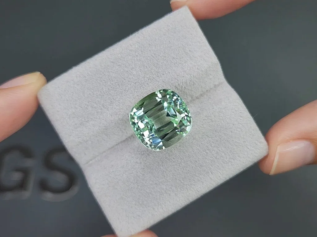 Cushion cut mint tourmaline 13.53 carats, Afghanistan  Image №4