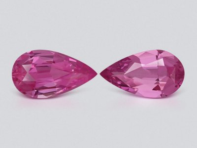 Pair of unheated pink sapphires pear cut 1.51 carats, Madagascar photo