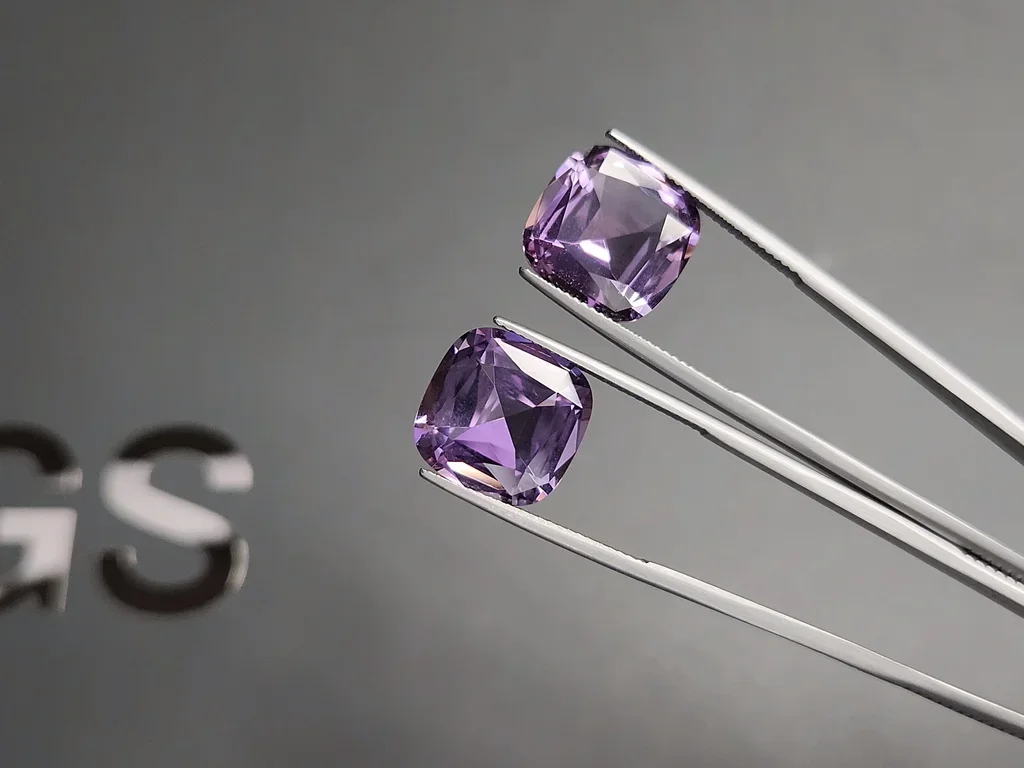 Pair of amethysts in cushion cut 16.36 carats, Brazil Image №3