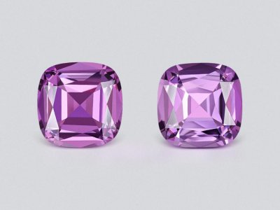 Pair of amethysts in cushion cut 16.36 carats, Brazil photo
