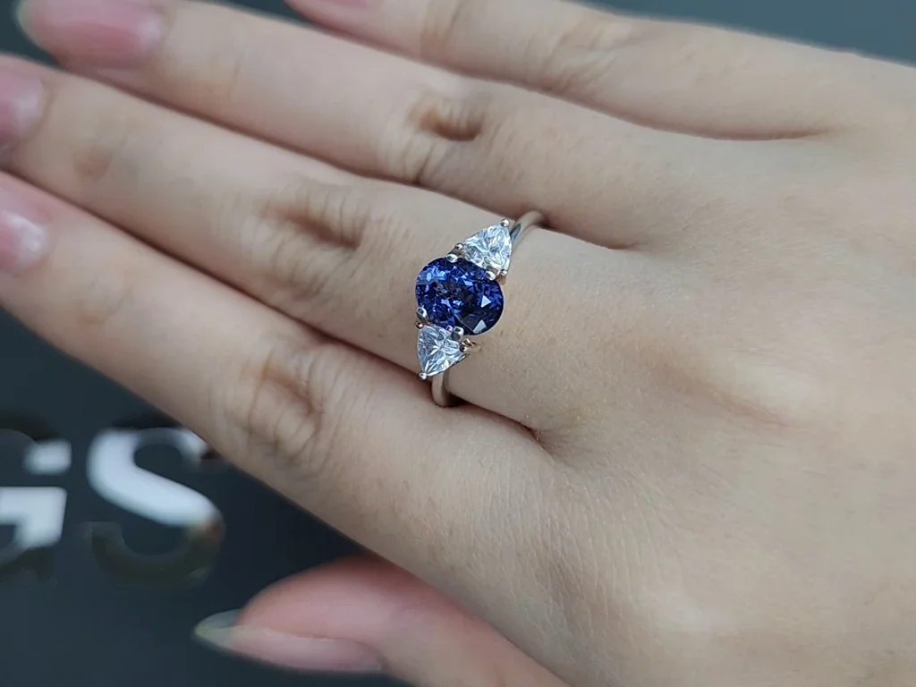 Cobalt Blue spinel in oval cut 1.59 carats, Tanzania Image №5
