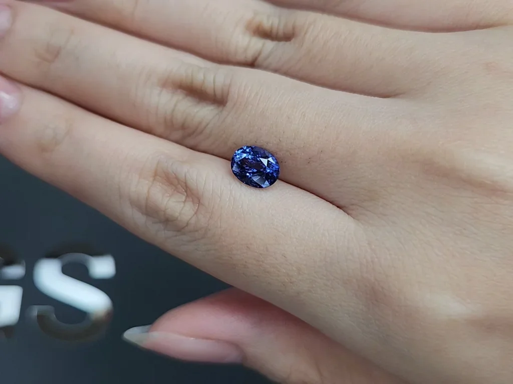 Cobalt Blue spinel in oval cut 1.59 carats, Tanzania Image №2