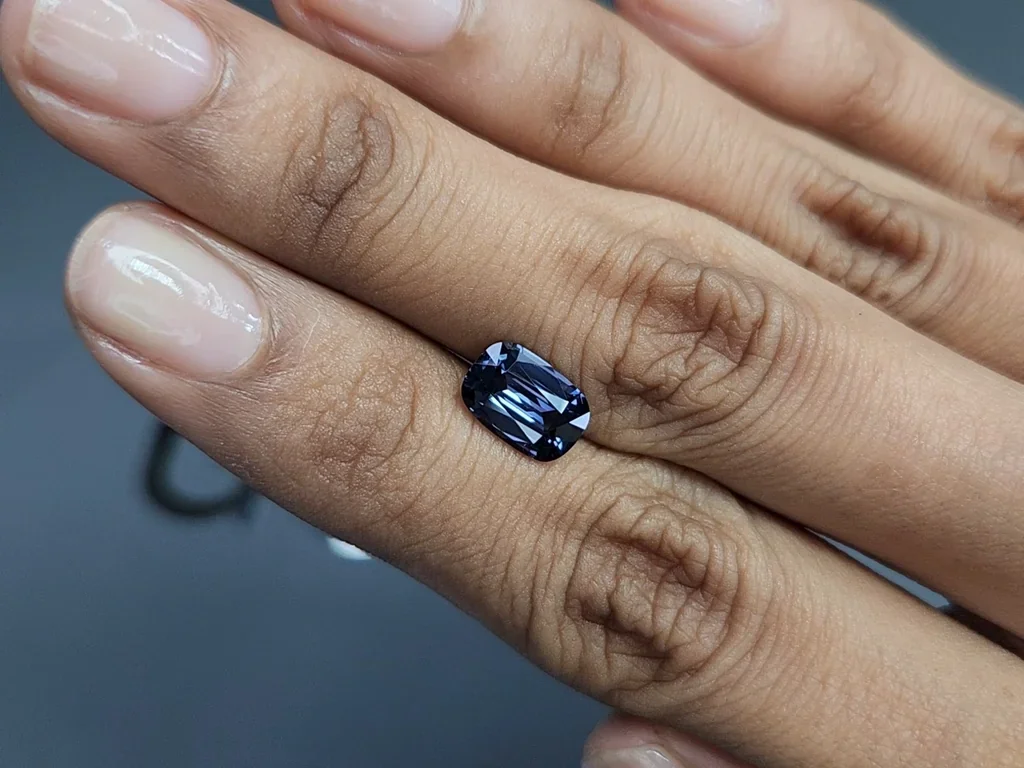 Blue spinel cushion cut  2.26 carats, Tanzania Image №2
