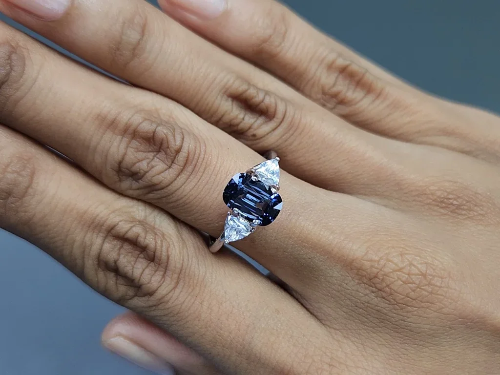 Blue spinel cushion cut  2.26 carats, Tanzania Image №5