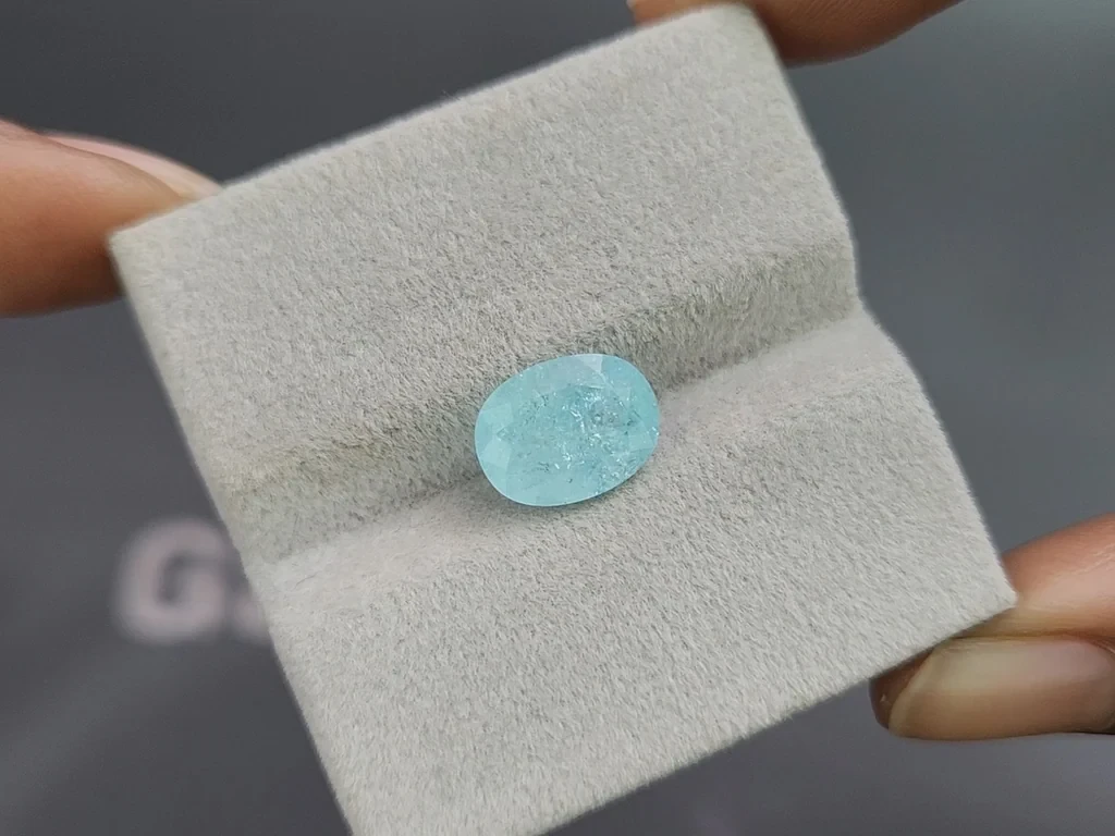 Paraiba tourmaline sugar blue oval cut  3.19 carats, Mozambique Image №4