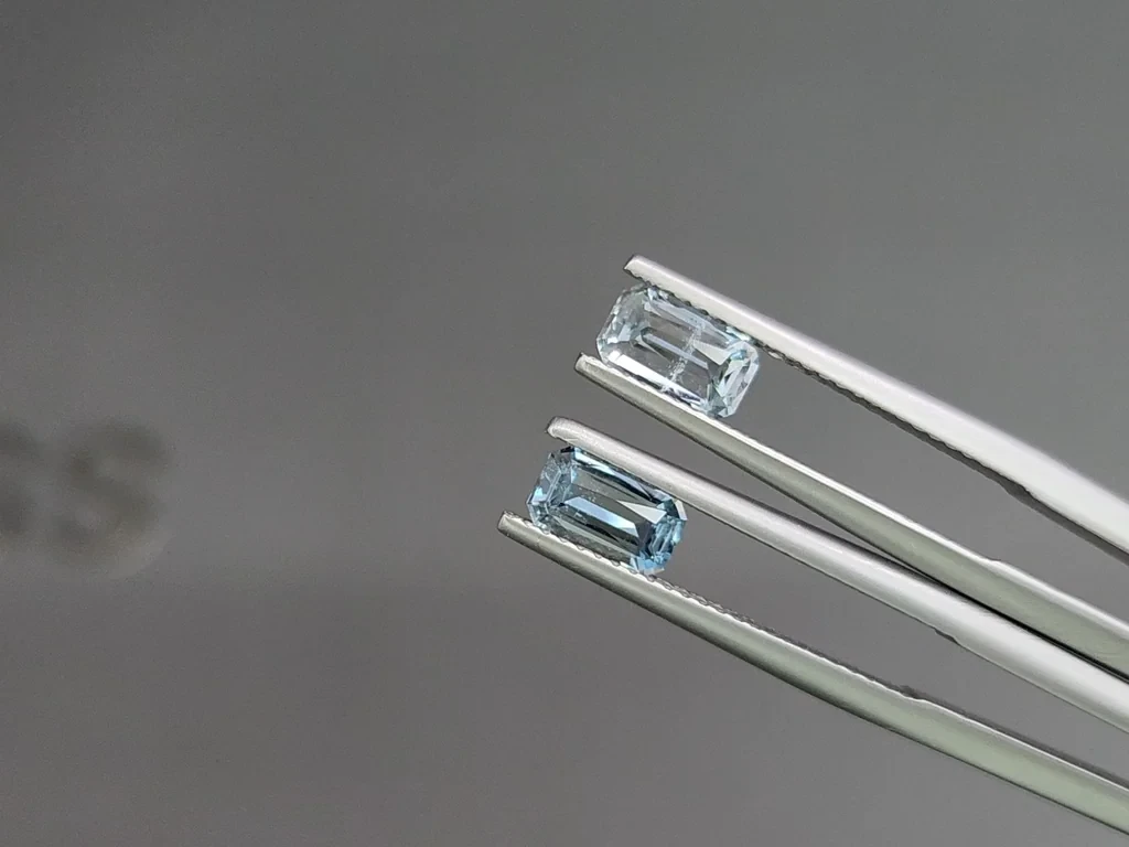 Set of aquamarines octagon cut  2.54 carats, Madagascar Image №3