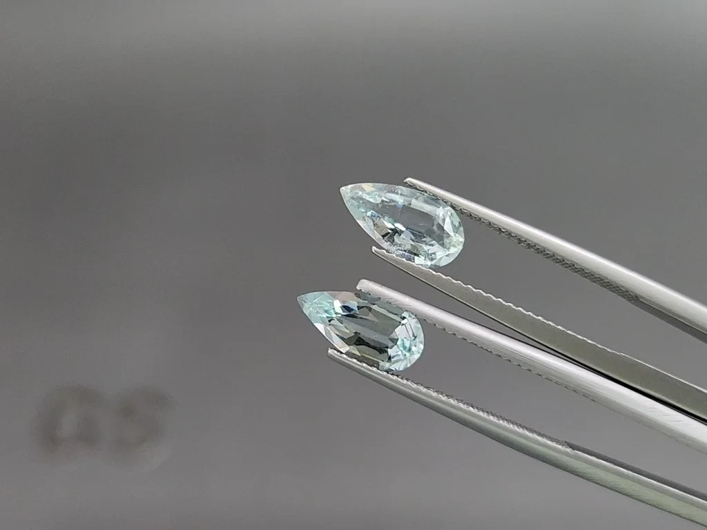Set of aquamarines pear cut 3.70 carats, Madagascar Image №4