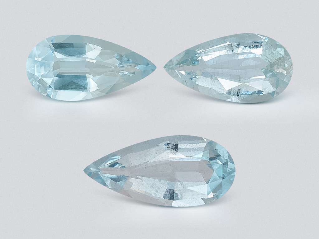 Set of aquamarines pear cut 3.70 carats, Madagascar Image №1