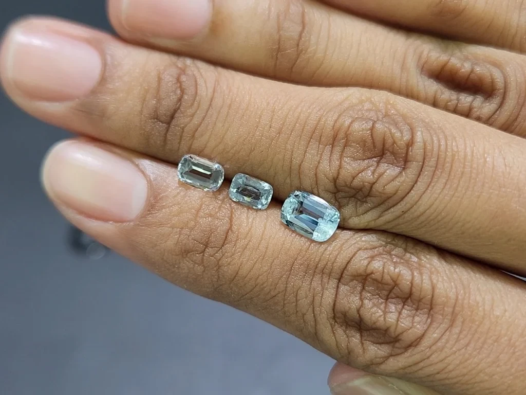 Set of aquamarines cushion cut 2.05 carats, Madagascar Image №2
