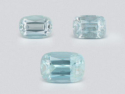 Set of aquamarines cushion cut 2.05 carats, Madagascar photo