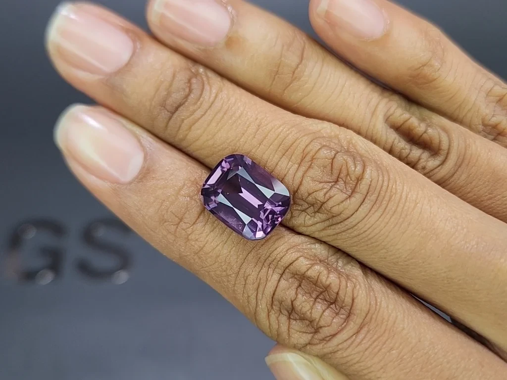 Purple spinel cushion cut 8.49 carats, Tanzania Image №2