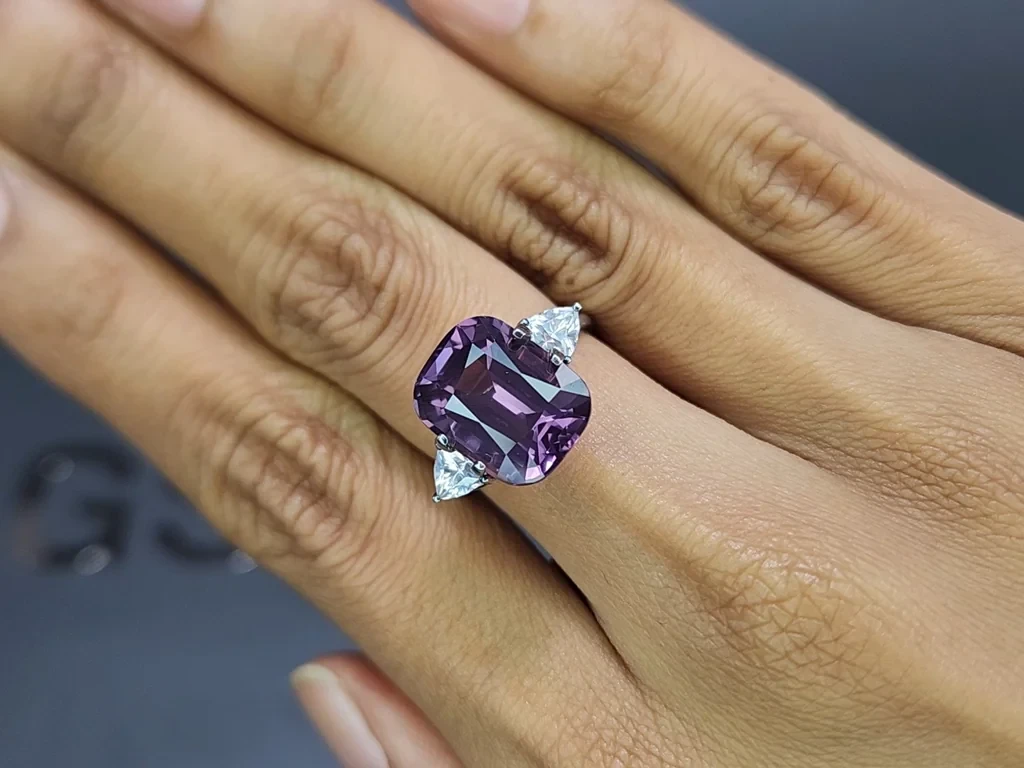Purple spinel cushion cut 8.49 carats, Tanzania Image №5