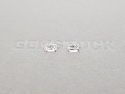 Pair of light pink cushion cut morganites 0.95 carat photo
