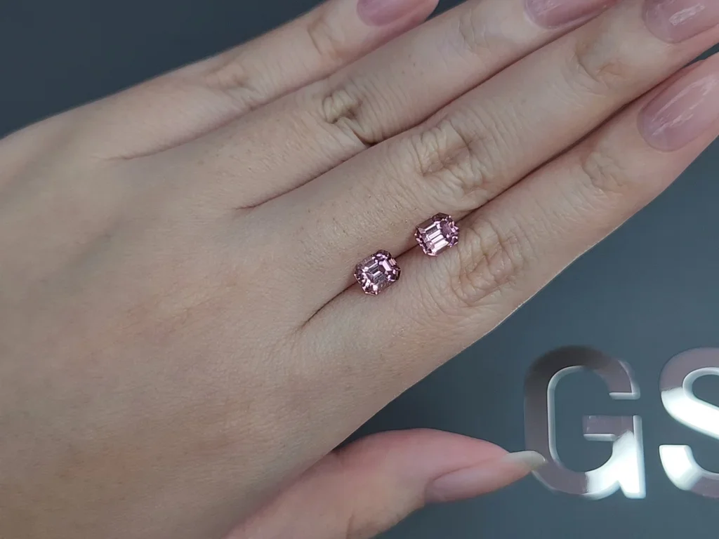 Pair of Baby pink rubellites in octagon cut  1.91 carats, Africa Image №2