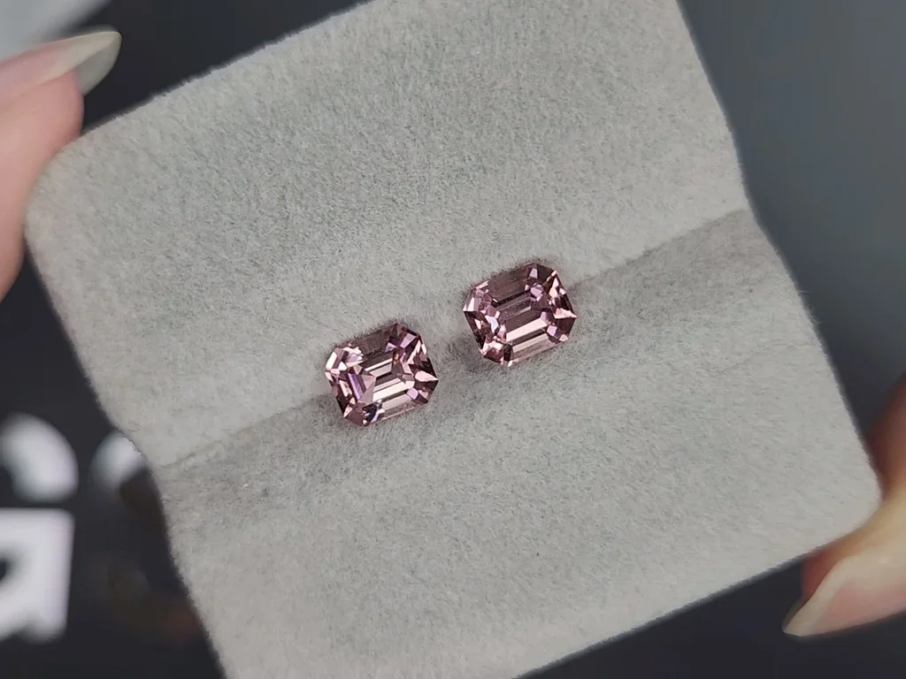 Pair of Baby pink rubellites in octagon cut  1.91 carats, Africa Image №4