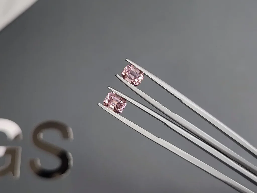 Pair of Baby pink rubellites in octagon cut  1.91 carats, Africa Image №3