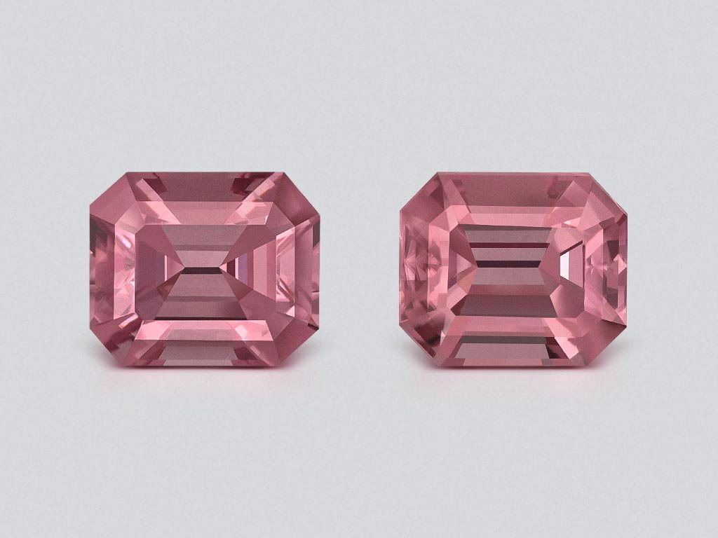 Pair of Baby pink rubellites in octagon cut  1.91 carats, Africa Image №1