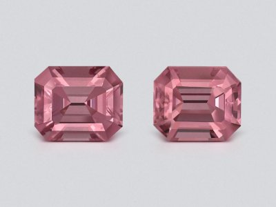 Pair of Baby pink rubellites in octagon cut  1.91 carats, Africa photo