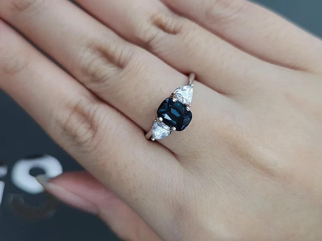 Deep Blue spinel in cushion cut blue 1.67 carats, Tanzania Image №5