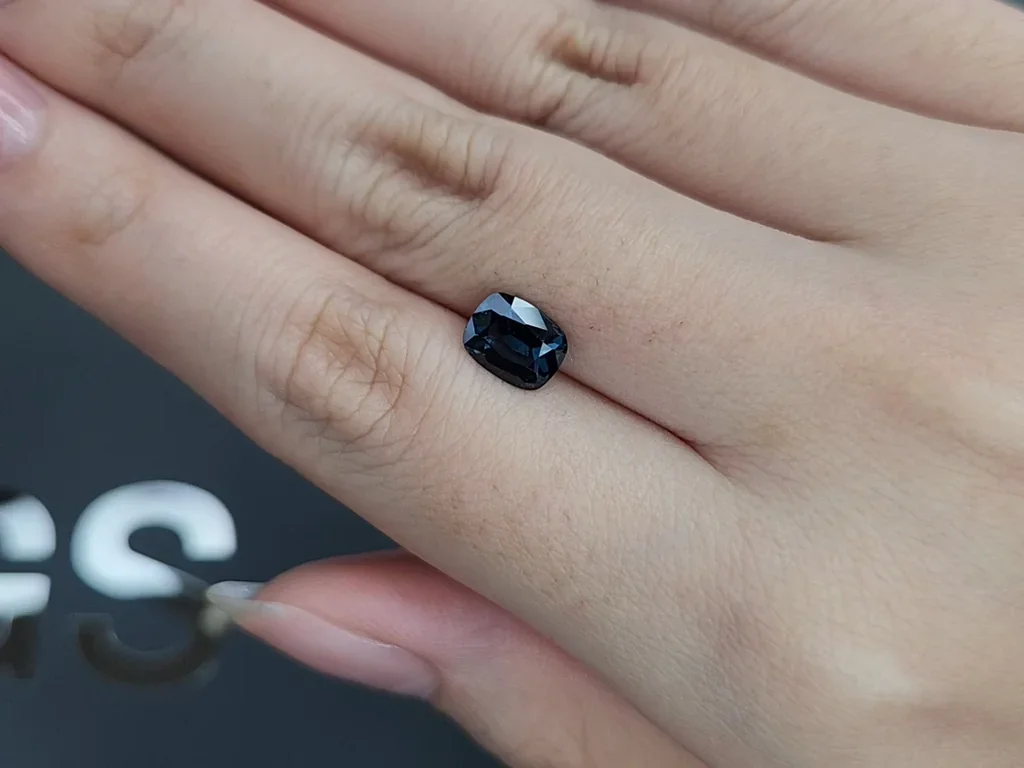 Deep Blue spinel in cushion cut blue 1.67 carats, Tanzania Image №2