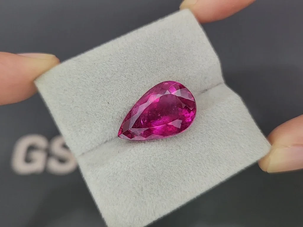 Large rubellite tourmaline pear cut 10.24 carats, Africa Image №4