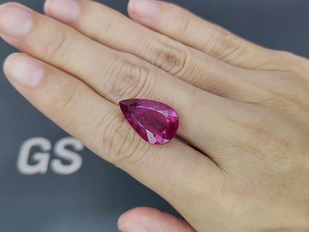 Large rubellite tourmaline pear cut 10.24 carats, Africa Image №2