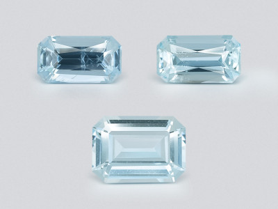 Set of aquamarines octagon cut 2.33 carats, Madagascar photo