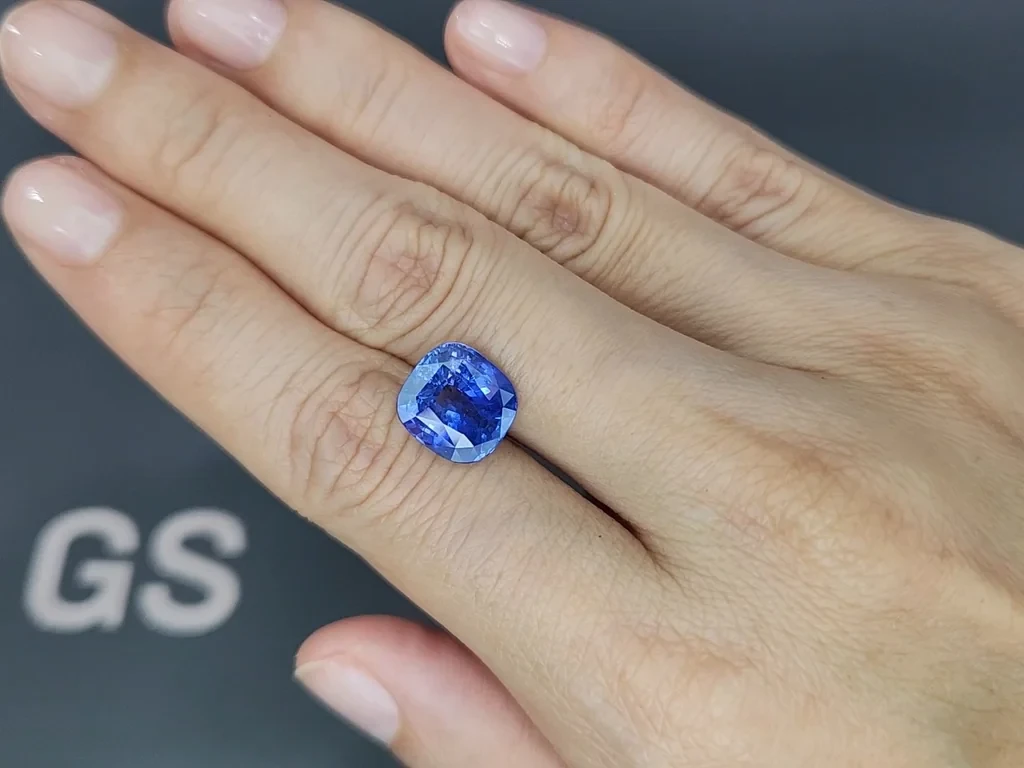 Blue sapphire cushion cut 6.07 carats, Sri Lanka Image №2