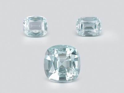 Set of aquamarines cushion cut 1.82 carats, Madagascar photo