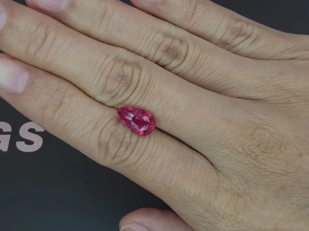 Mahenge spinel Vibrant Pink pear shape 3.63 carats, Tanzania Image №2