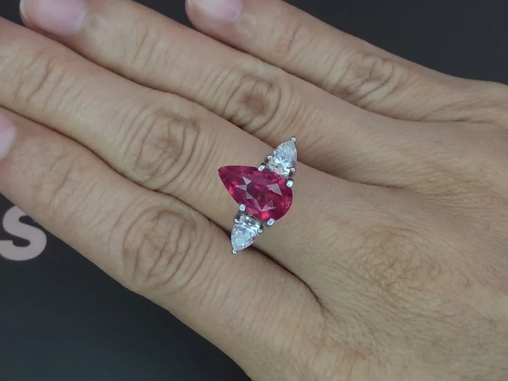 Mahenge spinel Vibrant Pink pear shape 3.63 carats, Tanzania Image №5